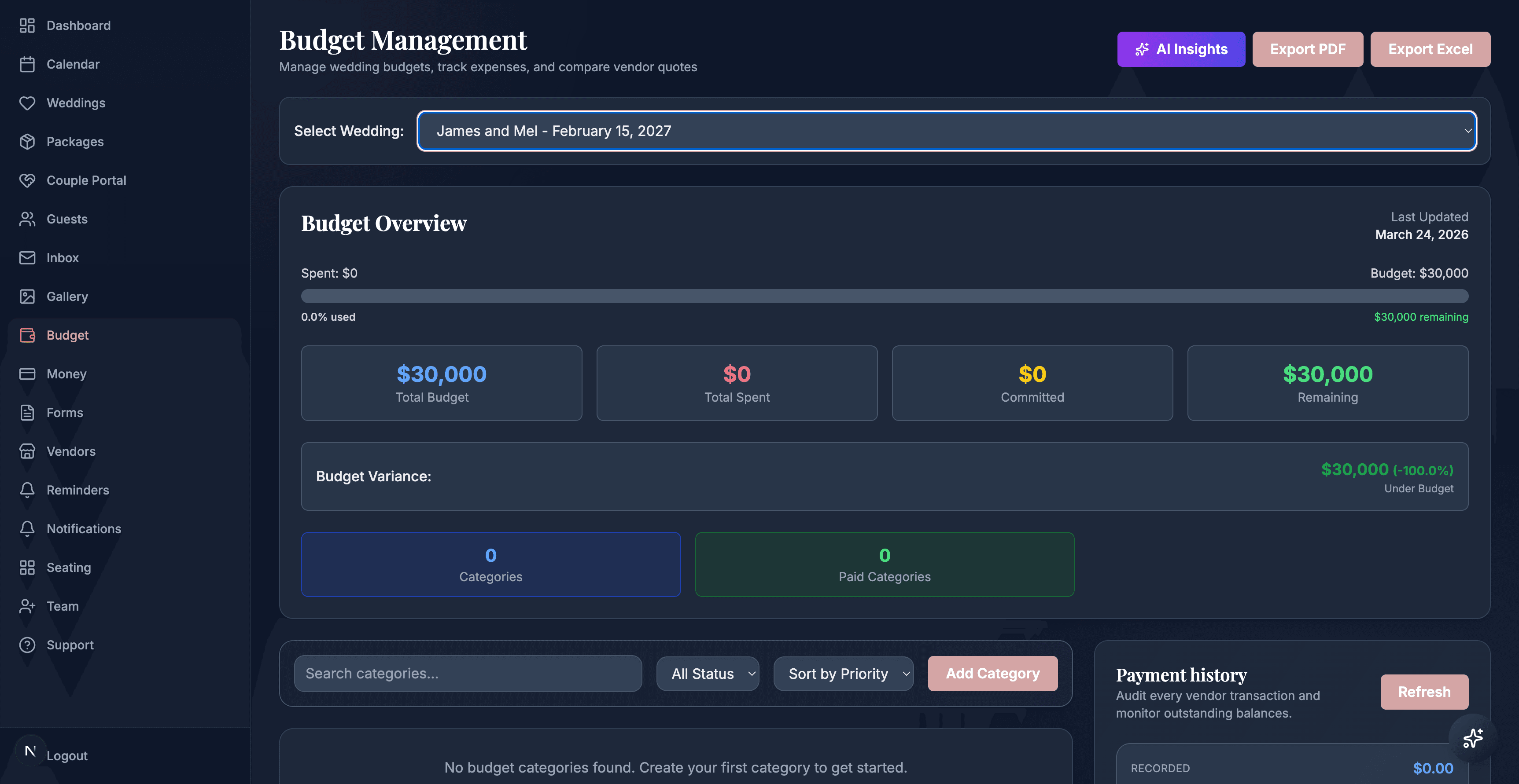 Budget Management screenshot