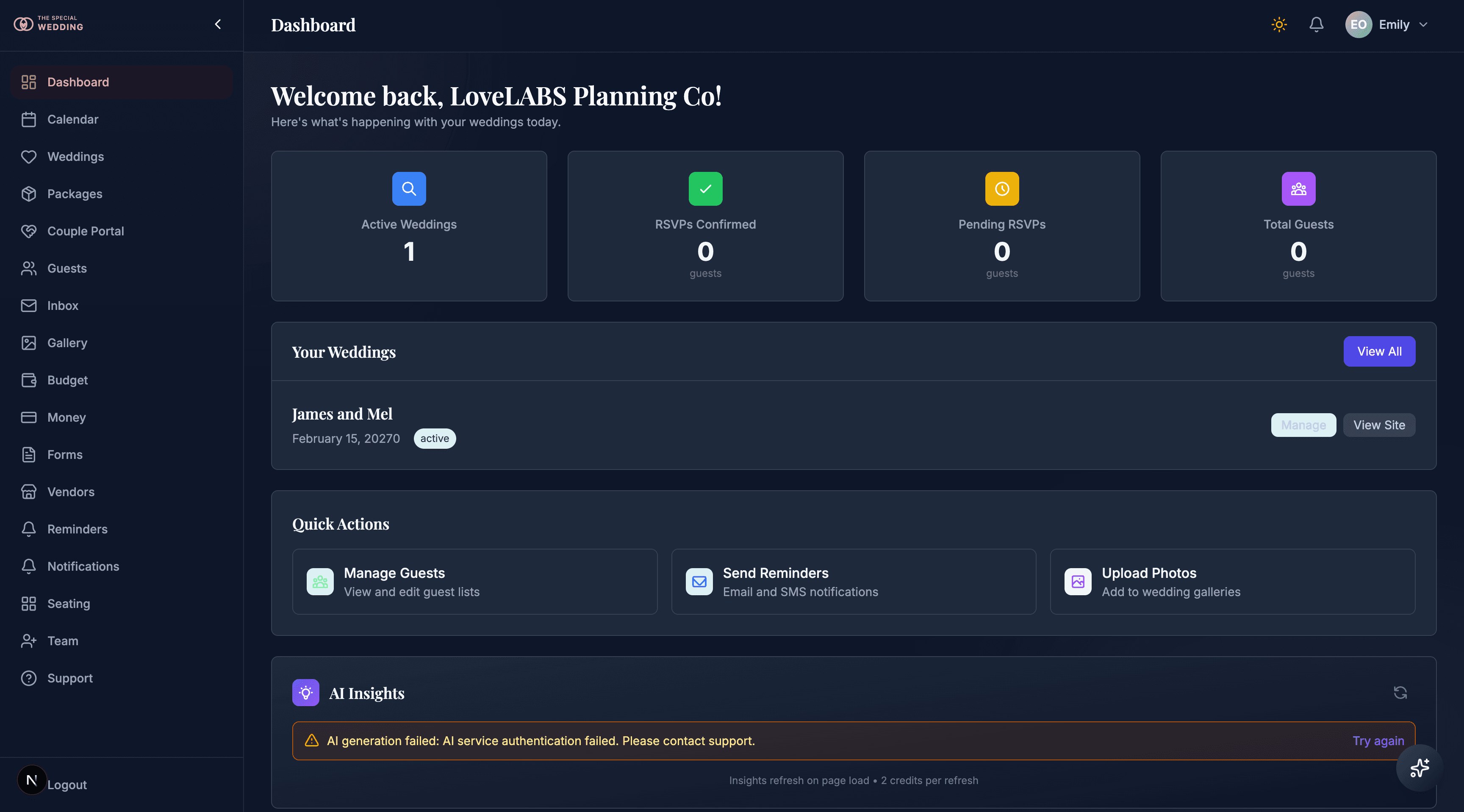Planner Dashboard screenshot