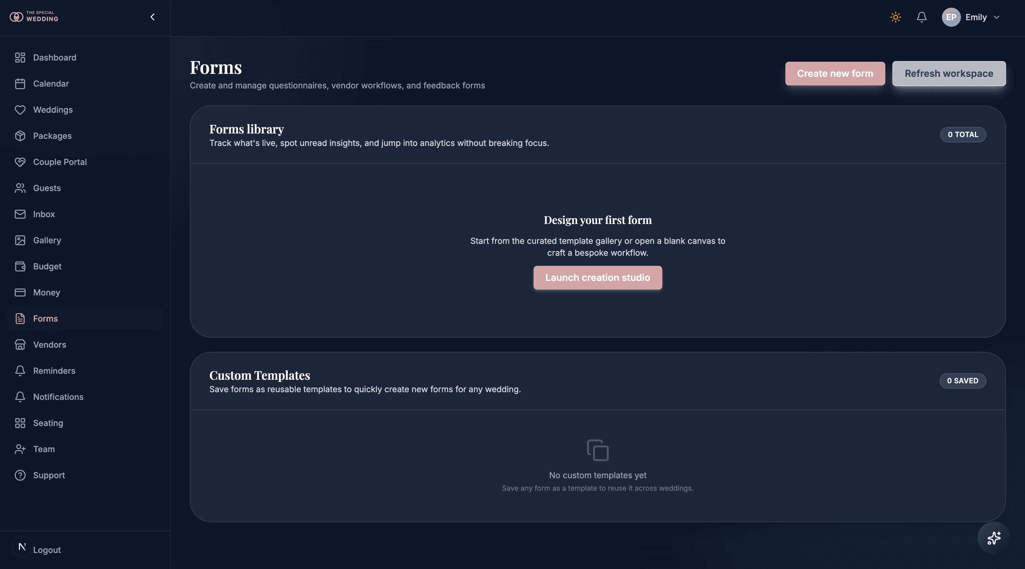 Forms Canvas screenshot