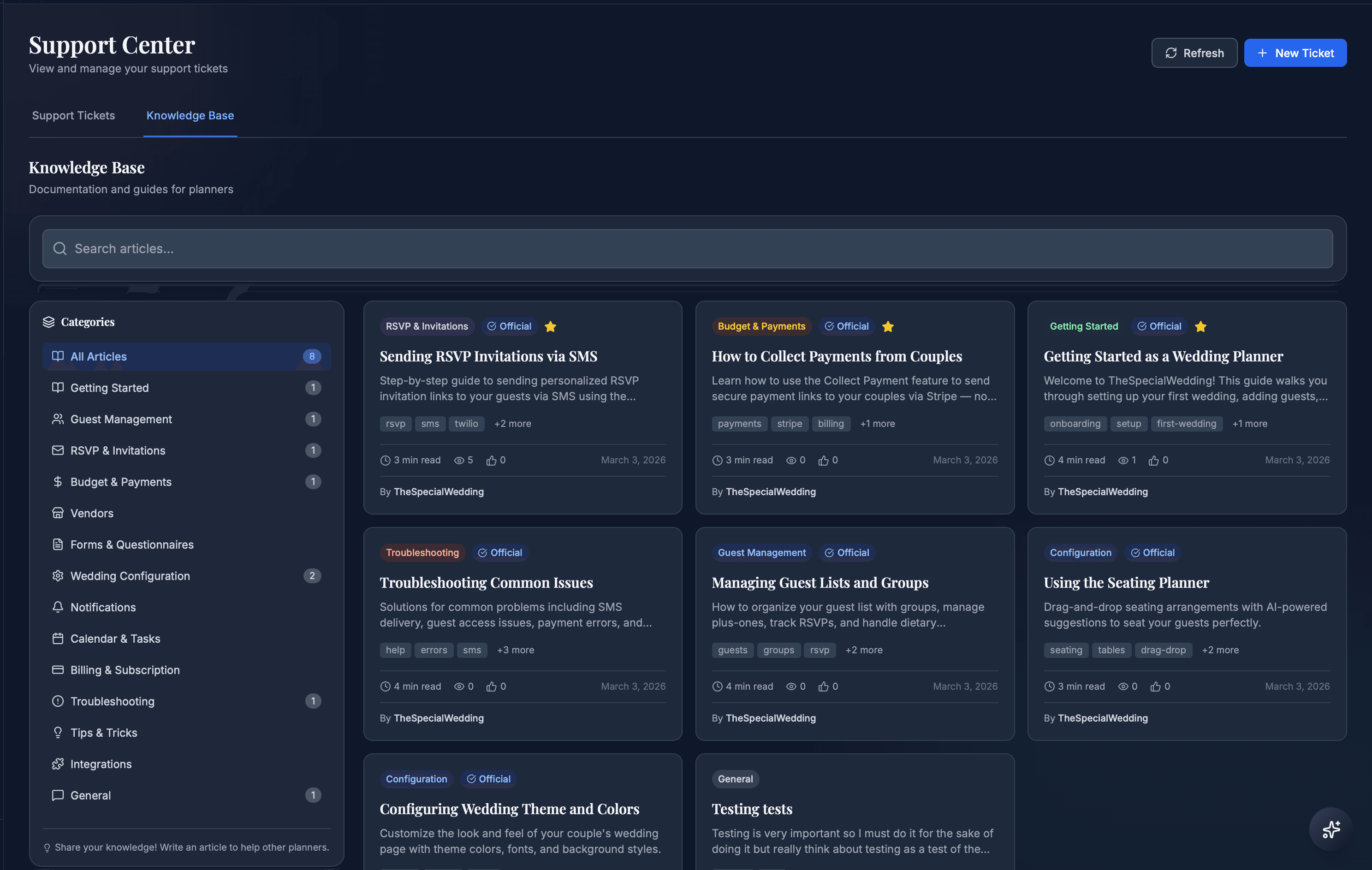 Knowledge Base screenshot
