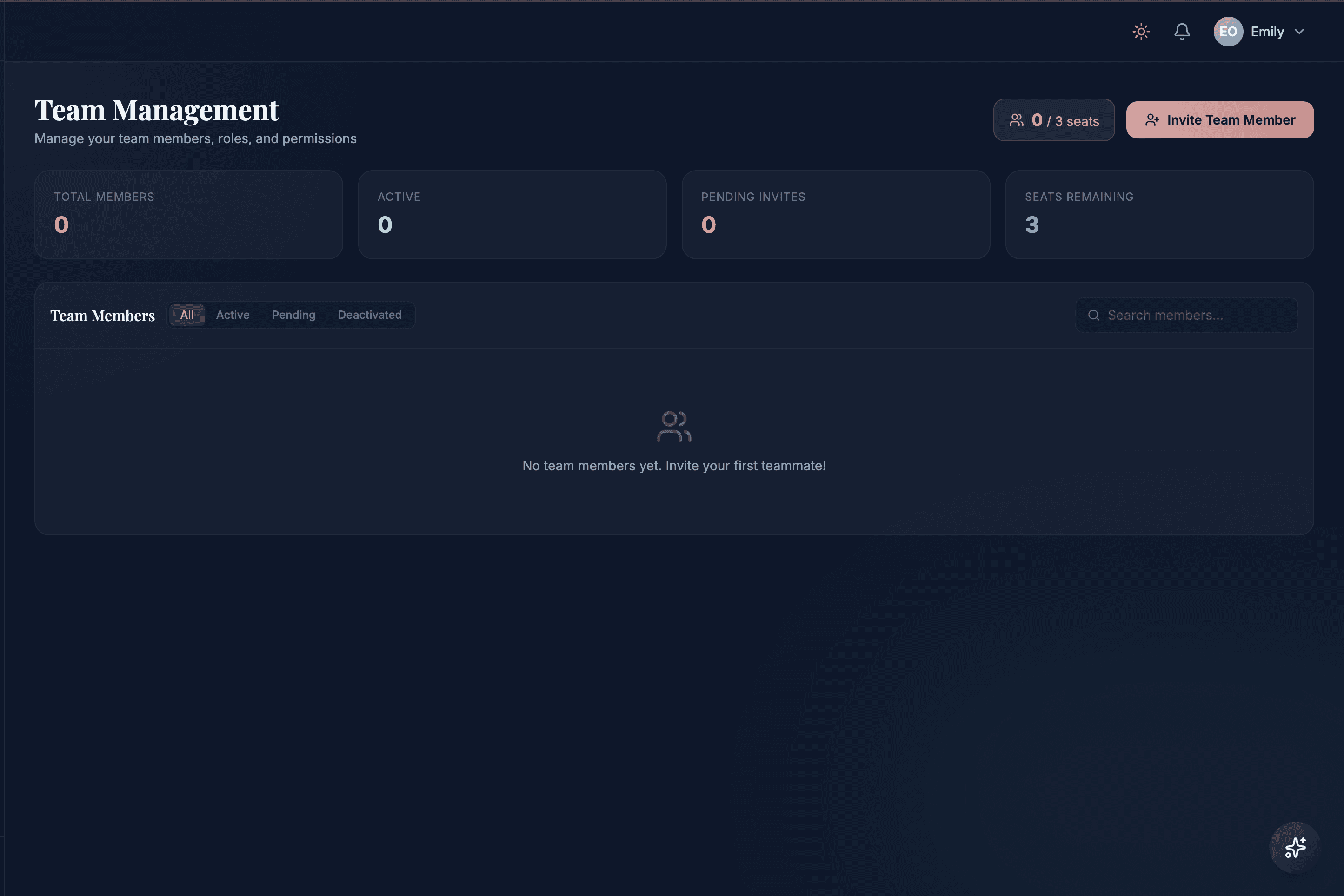 Team Management screenshot