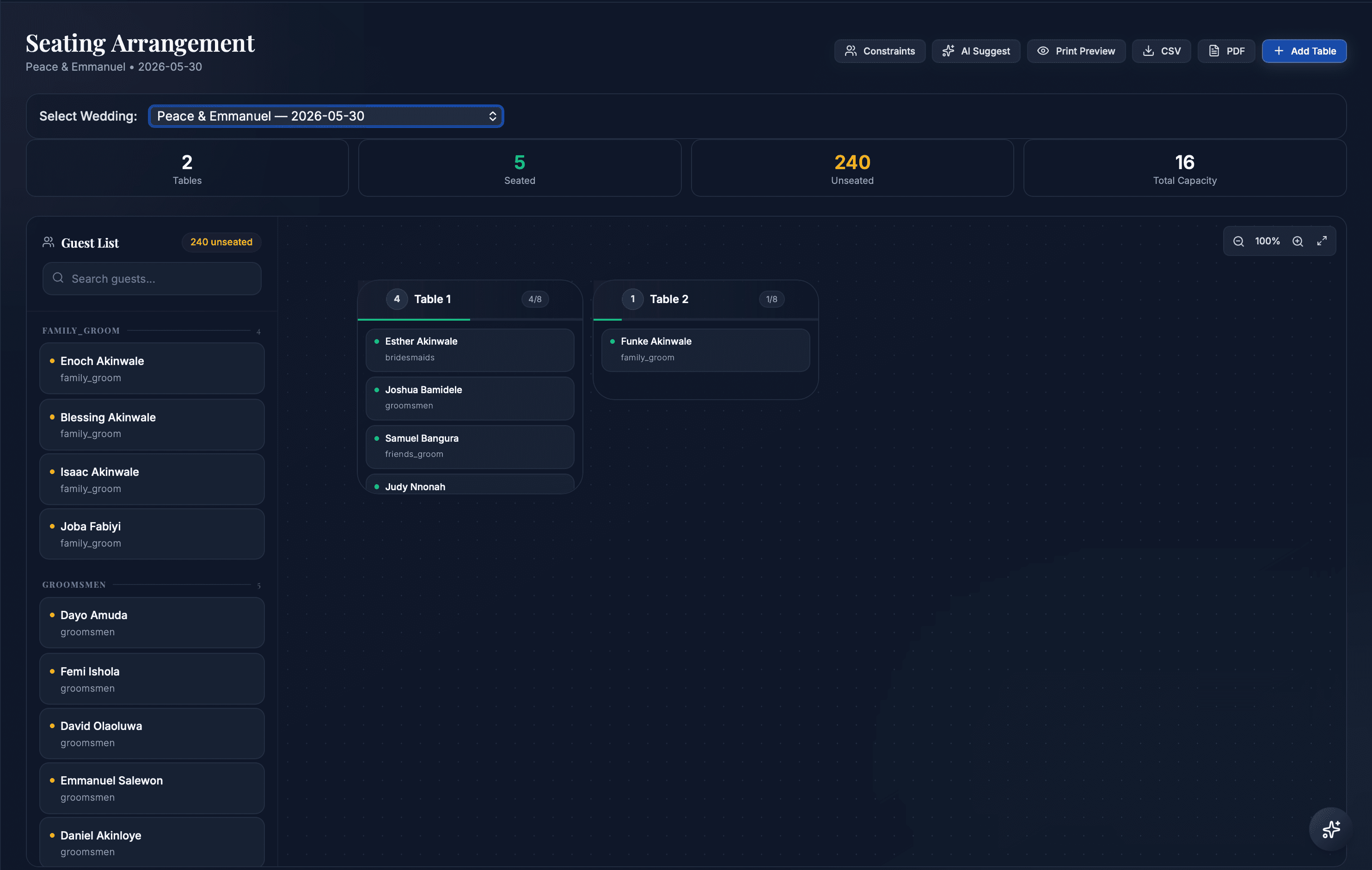 Seating Orchestrator screenshot